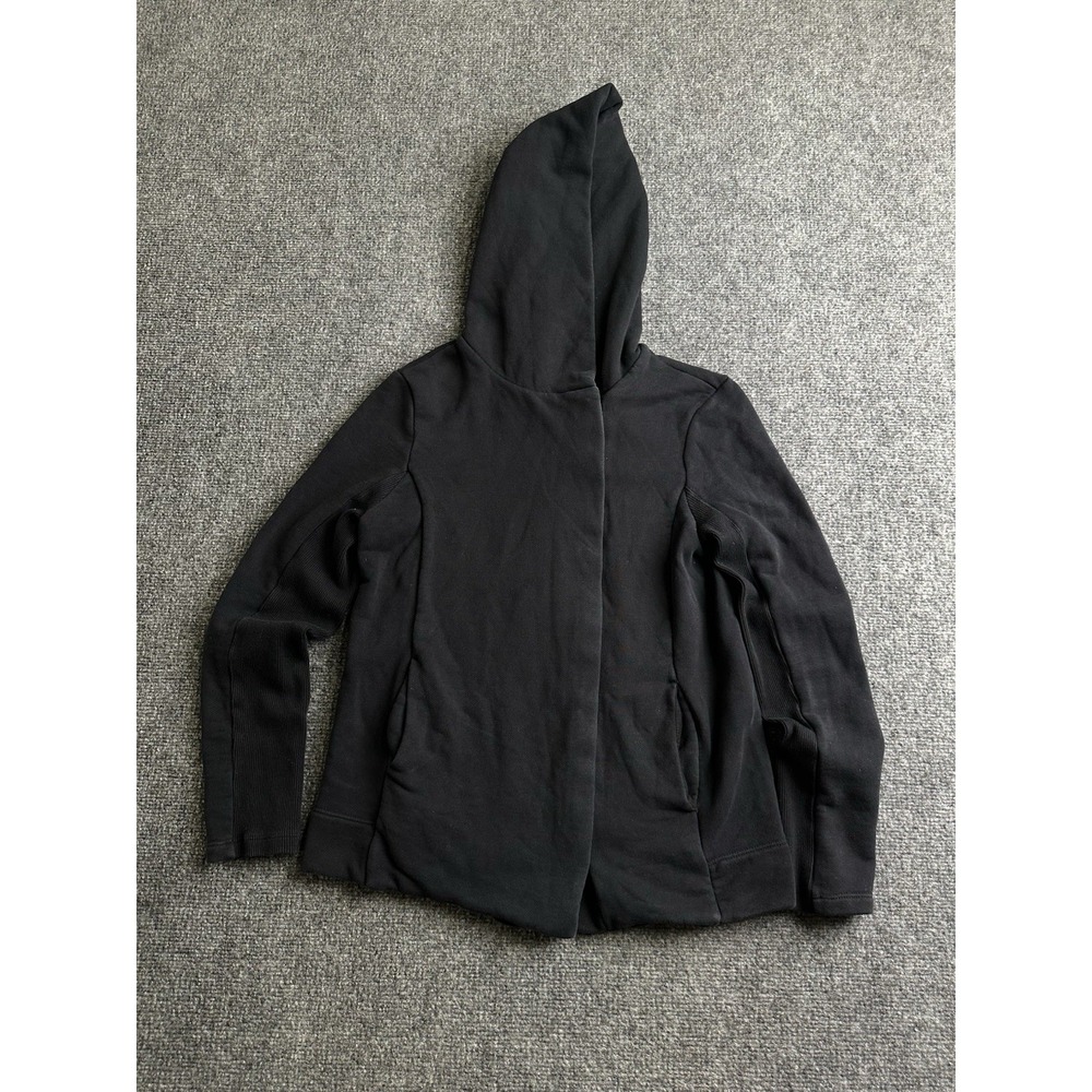 Women's James Perse Black Full Zip Hooded Sweatshirt Jacket, Size 1 (S)